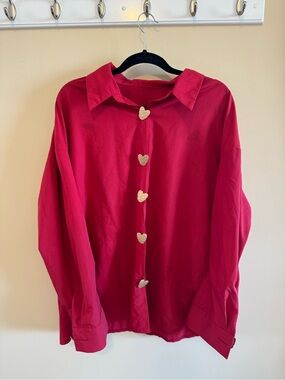 Red Heart Button-Down Shirt